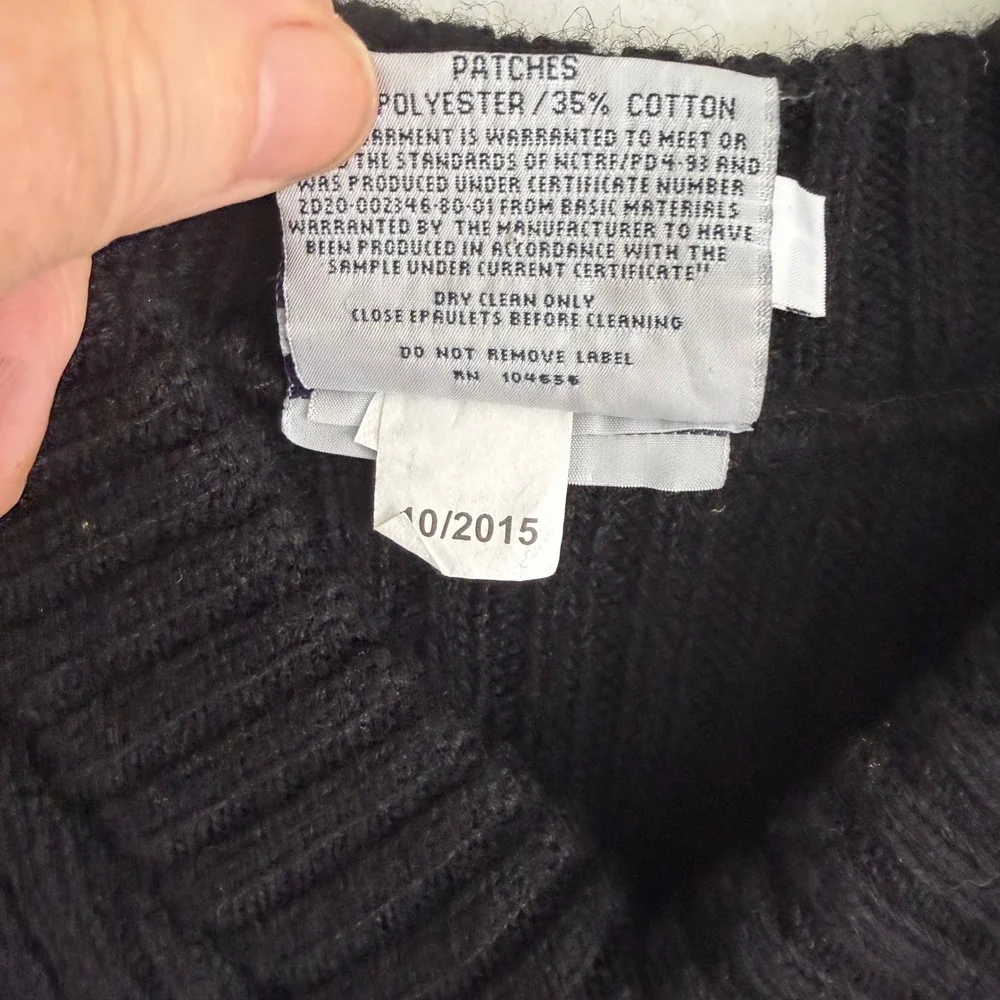 Scharf & Breit‎ V-Neck Pullover Men Large Blue  Commando Wool Type 1 Sweater USA